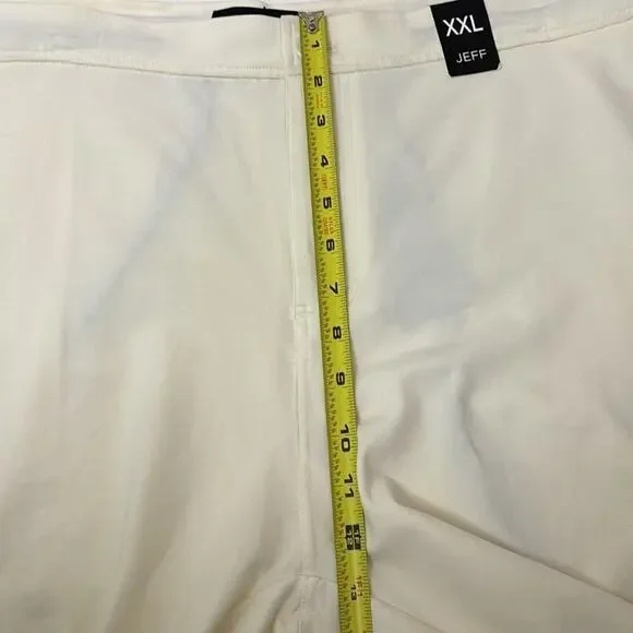 Men’s Jeff Shorts Size XXL in Cream 90% Cotton 10% Polyester Button n Drawstring - Picture 5 of 13